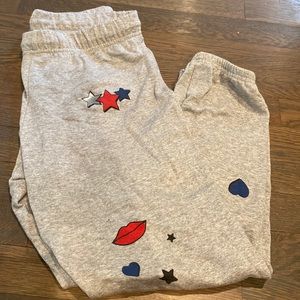 Lauren moshi grey sweats with hearts and stars
